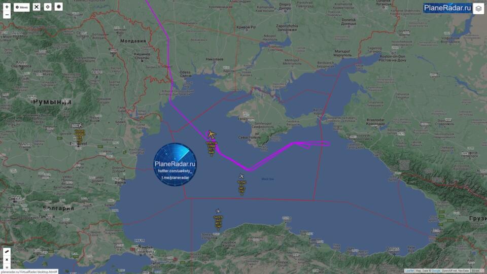 Signals intelligence aircraft belonged to the United Kingdom was spotted at the borders of Crimea